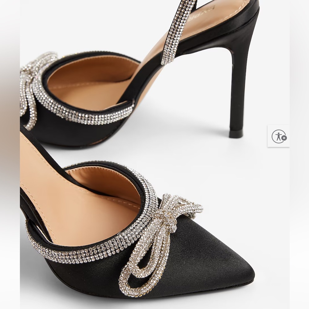 Rhinestone Bow Heels